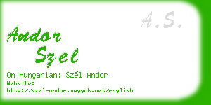 andor szel business card
